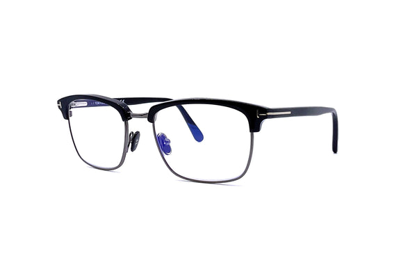 Tom Ford - Blue Block Square Shape Opticals TF5801-B (Shiny Black/Shiny Ruthenium)