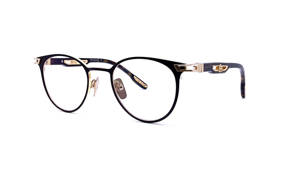 Maybach Eyewear - The Attitude I (22k Mellow Gold Plated | Brown Matte Lacquer/Dark Tortoise | Clear)