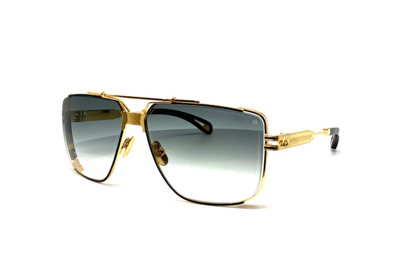 Maybach Eyewear - The Dawn I (24k Gold Plated | Black Satin/Ebony/Walnut Burr | Blue/Grey Gradient)