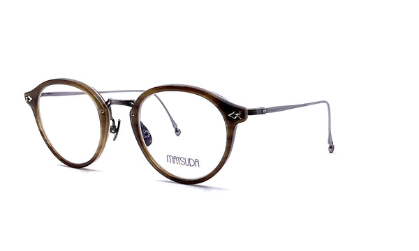 Matsuda - M9017 (Brushed Silver/White Horn)