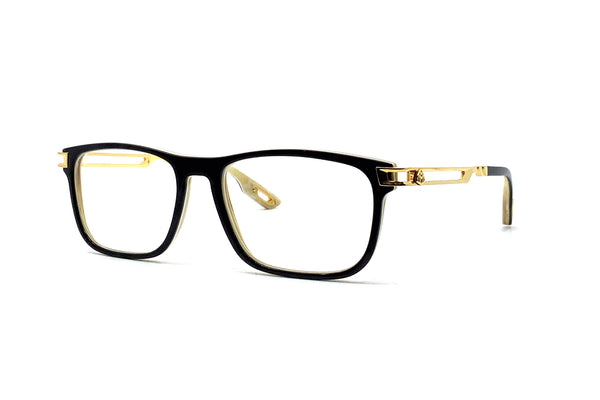 Maybach Eyewear - The Expert II (24k Gold Plated | Black/White Chocolate | Clear)