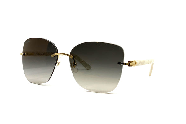 Cartier - C Décor - CT0001RS (Gold/White | Gray Gold Mirror)
