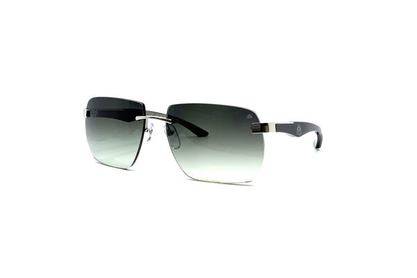 Maybach Eyewear - The Artist Sun I (Platinum Plated | Walnut Burr Anthracite/Silver outline/Ebony/Grey Vavona | Blue Grey Gradient)