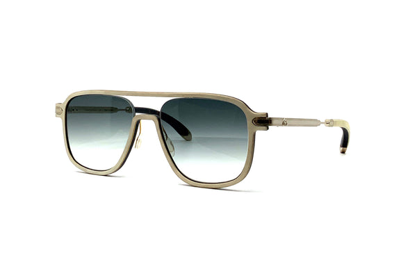 Maybach Eyewear - The Architect II (18k Champagne Gold Plated | White Burr/Ebony | Grey Gradient)