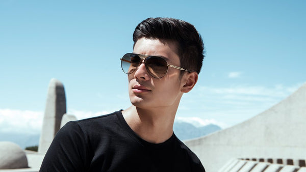 Maybach Eyewear - The Lineart I (18k Solid Rose Gold | Black/Ebony Velvet | Chocolate Brown/Grey)